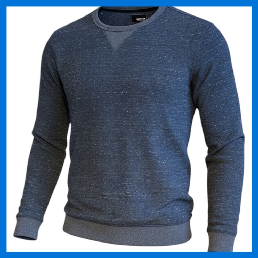 NWOT Sonoma Goods For Life Men's Blue Speckled Long Sleeve Pullover Sweater